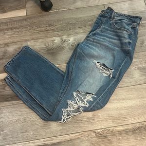 Ripped straight jeans